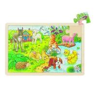 Goki Puzzle en bois à encastrement – Les jeunes animaux II – 24 pièces