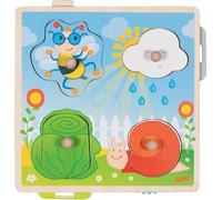 Goki Puzzle de fonds d'écran Au jardin 4 pièces en bois Jouet puzzle en bois 57340 Nouveau