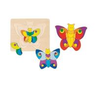 Goki – Puzzle en bois 2041606 – Papillon 4 couches 11 pièces