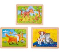 GOKI Puzzle en bois Amitié animale - Renard 24 pièces