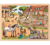 GOKI Puzzle en bois écurie 96 pièces