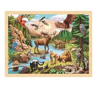 GOKI Puzzle en bois Wildlife of North America 96 pièces