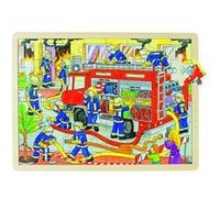Goki Puzzle en bois GK-57527 48 pièces Thème pompiers 30 x 40 cm