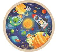 GOKI Puzzle rond en bois Univers 57 pièces