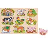 goki Puzzle sonore 9T ferme/bourse en bois 30x20cm