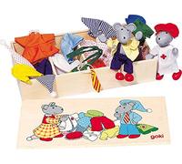 Goki - SO271 - Costumes - Coffret à Vêtements pour Souris - 2 Souris et 8 Tenues, Beige