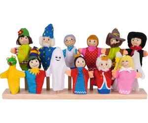 Goki - SO401 - Assortiment de 12 marionnettes à Doigts en Tissu, à partir de 3 Ans