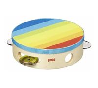 GOKI Tambourin Arc en ciel avec grelots - H4,5xØ14,5cm - Bois