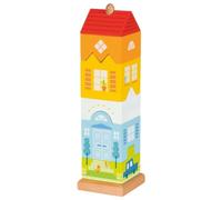 Goki Tour d'empilement Villa en bois 7 pièces Jouets en bois Enfants Jeu de motricité 58358 NOUVEAU