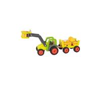 Tracteur avec voiture de foin en bois Jaune G