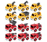 Goki Véhicules de chantier et camion de pompiers ensemble de jouets - véhicules de chantier