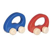 Voitures en bois pour les petits - GOKI - Lot de 2 véhicules bleue et rouge - A partir de 24 mois