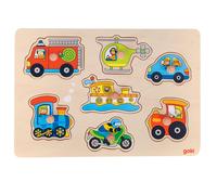 Goki Wooden Stud Puzzle Vehicles, 7st.