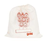 Goki Wooden Viking Game Animaux Kubb en sac en coton
