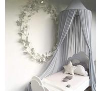 Goklmn Ciel de lit pour enfant en forme de dôme rond, rideaux de lit hémisphériques en mousseline, moustiquaires pour bébé, rideaux de lit princesse et prince, tente de jeu pour enfants, gris