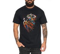 Goko Kick - T-Shirt pour Homme Son Ruffy Luffy Naruto Saitama One Dragon Master Goku Ball Vegeta Turtle Roshi Piece Golds DB, Farbe2:Noir, Größe2:X-Large