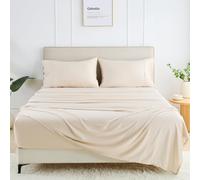 GOKOTTA King Size Sheets Set by, 100% Rayon Derived from Bamboo Sheets King Size, Soft & Breathable Sheets,16” Deep Pocket King Sheets with Elastic Corner Straps,Moisture Wicking,Double Stitching