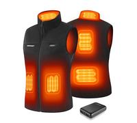 Gokozy Gilet Chauffant Femme Polaire avec Batterie,Polaire Veste Chauffante Femme,Doudoune Chauffante Femme Gilet Chauffant avec 3 Températures pour Randonnée Ski Camping
