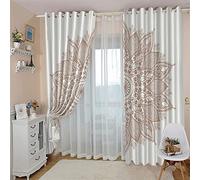 GOKSEL Lot de 2 Rideaux 2 Pièces x 117 L x 229cm H Jaune & Mandala Rideau Isolant Thermique Rideau Occultant pour Chambre Salon Rideau Fenetre