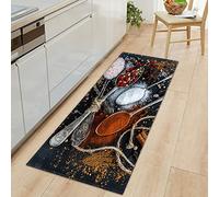 GOKSEL Tapis Cuisine Absorbant Antidérapant Tapis Devant Evier Couleurs et assaisonnements Tapis Ensemble Universel pour Salle de Bain Douche Paillasson Porte 50 x 80cm