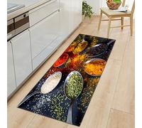 GOKSEL Tapis Cuisine Absorbant Antidérapant Tapis Devant Evier Couleurs et assaisonnements Tapis Ensemble Universel pour Salle de Bain Douche Paillasson Porte 50 x 80cm