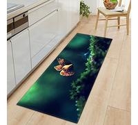 GOKSEL Tapis Cuisine Absorbant Antidérapant Tapis Devant Evier Jaune et Papillons Tapis Ensemble Universel pour Salle de Bain Douche Paillasson Porte 50 x 160cm