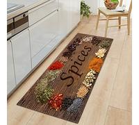 GOKSEL Tapis Cuisine Couleurs et assaisonnements, Tapis Antidérapant, Polyester Tapis de Cuisine, 60 x 120cm