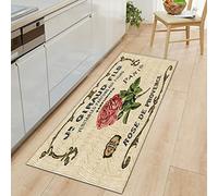GOKSEL Tapis Cuisine Rose&Fleurs Antidérapant Lavable en Machine Tapis de Bain Paillasson Tapis de Sol Cuisine 50 x 80cm