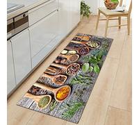 GOKSEL Tapis de Cuisine Couleurs et assaisonnements Antidérapant Tapis Cuisine Devant Evier Antidérapant Tapis de Sol Absorbant Lavable Décoration Tapis Antidérapant de Salle de Bain 60 x 180cm