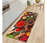 GOKSEL Tapis de Cuisine Couleurs et assaisonnements Antidérapant Tapis Devant Evier, Tapis de Sol Cuisine Lavable en Machine, Tapis de Bain Paillasson, Tapis Couloir 40 x 100cm