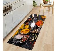 GOKSEL Tapis de Cuisine Couleurs et assaisonnements Tapis Couloir, Devant Evier Antidérapant Tapis de Sol Absorbant Lavable Décoration, Salon, Salle de Bain, Entrée, Cuisine 50 x 160cm