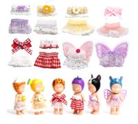 Goktvai 8 Ensembles 7,62cm Tenue Poupée pour Sonny Angel, Vêtements de Collection Adultes avec Hauts et Jupes Accessoires de Poupée pour Décoration et Exposition (Rose, Violet, Jaune, Rouge)