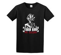 Goku Train Hard No Excuses Gym Slogan T-Shirt Funny Top Graphic Tee for Men Black L