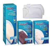 Gokul Brands AquaClear 110 Kit de filtres d'entretien et de remplacement pour plaques de cuisson, y compris les sacs en maille Gokul Brands (charbon actif AquaClear, BioMax Media, insert en mousse