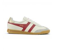 Gola Cuir Torpedo pour femme, Blanc cassé/rouge foncé/doré, 10
