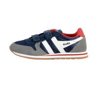 Gola Daytona Quad Strap - Basket cuir enfant basse bleu, scratch, bout rond, mixte 26