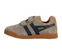 Gola Harrier Strap - Baskets enfant en daim Nubuck rhino/navy/orange, fermeture scratch 31