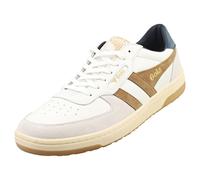 Gola Hawk Chaussures Homme - Entraîneurs En Cuir Blanc Tabacco Et Marine - 43