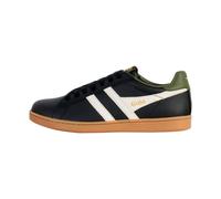 Gola Mixte Equipe II Leather Baskets, Black/Off White/Khaki, 43 EU