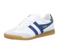 Gola Mixte Torpedo Leather Baskets, White/Marine Blue/Evergreen, 44 EU