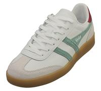 Gola Baskets en cuir Viper pour femme, Blanc/brume verte/cerise/gomme, 40 EU