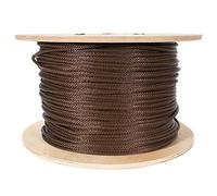 Golberg Câble métallique galvanisé en nylon tressé - Mât de drapeau - Corde drisse - Noyau de câble en fil d'avion - Haute résistance à la traction (0,9 cm x 15,2 m) - Marron