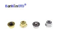 Gold-100pcs 100 Pièces/Ensemble 6.6mm Universel En Plastique Voiture Roue Écrous Jantes Bouchon Lèvre Vis Décoration Clou Goujons Boulons Pneu Rivets Chrome Argent Or