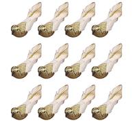 (Gold) 12 Pcs Artificial Christmas Tree Bird with Clip Simulation Feather Foam Birds Xmas Ornament DIY Craft for Party Home Garden-14cm
