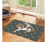 Gold and Grey Free Christmas,Waterproof Pet Feeding Mat,PU Leather Placemats for Cat Dog Water Bowl,Food Mats,30x45cm