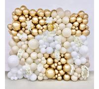 Gold And White Balloon Arch, 127 Pieces White And Gold Balloon Garland Kit, Beige Balloon Arch For Birthday Decoration, Wedding, Baby Shower, Engagement, Bohemian Party Decoration