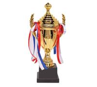 Gold Award Cup - Trophée la première Place de 20 cm avec Ruban Transparent | Célébrations du Tournoi, Prix de Victoire, récompense de compétition, événements de Jeu de récompense Sportive