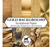 Gold Background Scrapbook Paper: Double-Sided Craft Paper for Scrapbooking, Junk Journals, Card Making, Origami, DIY Projects and Mixed Media