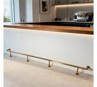 Gold Bar Foot Rail, Non-slip Foot Rest Pole for Indoor And Outdoor, Foot Rail Brackets Complete Undercounter Mount Hardware and Tubing(360cm/10.8ft)