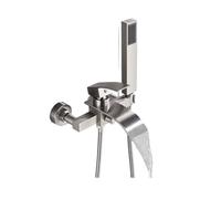 Gold Bathtub Faucet Waterfall Shower Faucet Wall Mounted Hot Cold Water Mixer With Hand Shower Set System For Bathroom(Brushed Nickel B)
